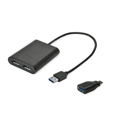 USB C til HDMI-adapter i-Tec U3DUAL4KDP           Sort