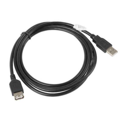 USB forlængerkabel Lanberg Han-stik/Hun-stik 480 Mb/s Sort