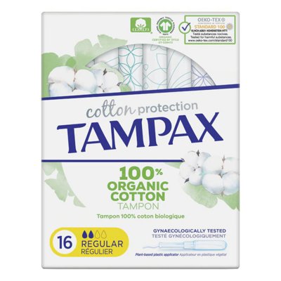 Almindelig tamponer Tampax Tampax Organic Regular (16 uds) 16 enheder