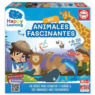 Lærerigt Spil Educa Happy Learning Quiz Animales Fascinantes 109 Dele