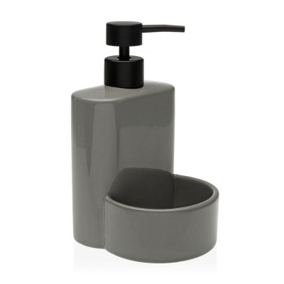 2-i-1 sæbedispenser til håndvasken Versa Grå Keramik ABS
