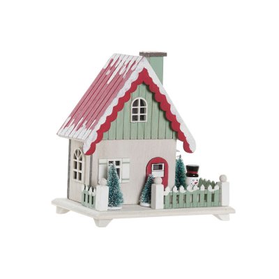 Julepynt DKD Home Decor Træ Hus (15.5 x 10 x 16 cm)