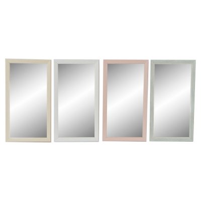 Vægspejl DKD Home Decor Krystal Pink Grøn polystyren (36 x 2 x 66 cm) (4 pcs)