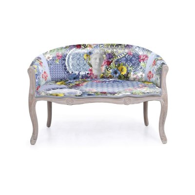 Sofa DKD Home Decor Gran Blå Polyester (107 x 61 x 70 cm)