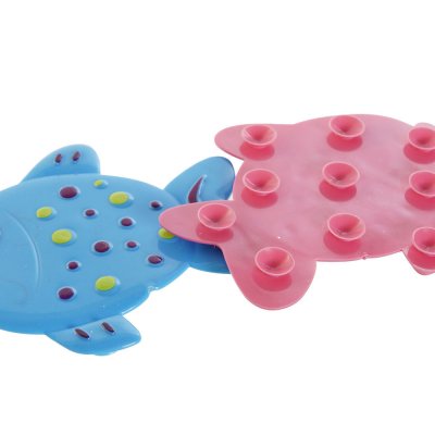 DKD Home Decor Bademåtte DKD Home Decor 13 x 1 x 10,5 cm Blå rosa Børns PVC Fisk (2 enheder)