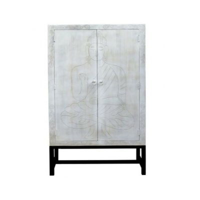 Skab DKD Home Decor Sort Metal Hvid Mangotræ (100 x 40 x 197 cm)