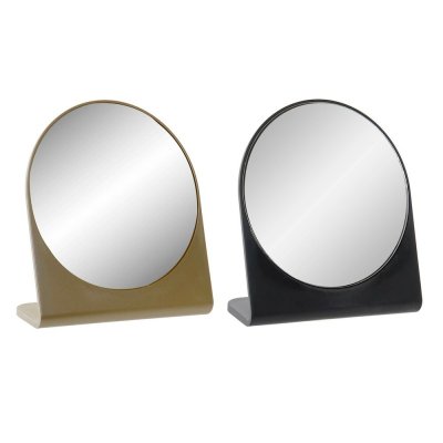 Spejl med Montagebøjler DKD Home Decor Sort Gylden ABS (17 x 7 x 19.5 cm) (2 pcs)
