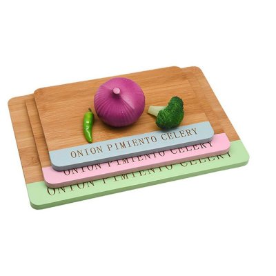DKD Home Decor Ostebræt DKD Home Decor Bambus Rustfrit stål 33,5 x 24 x 2 cm (3 enheder)