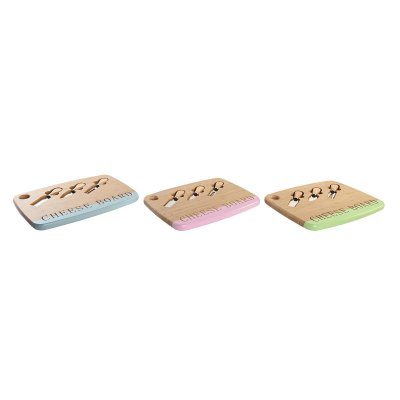DKD Home Decor Ostebræt DKD Home Decor Bambus Rustfrit stål 33,5 x 24 x 2 cm (3 enheder)