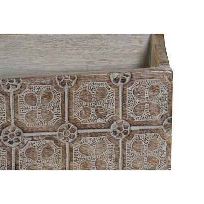 DKD Home Decor Multifunktionel organizer DKD Home Decor Hvid Natur Mangotræ 32 x 13 x 21 cm (12 enheder)