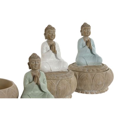 Home ESPRIT Dekorativ figur Home ESPRIT Hvid Grøn Turkisblå Orientalsk 11 x 11 x 15 cm (3 enheder)