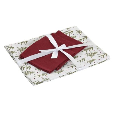 Pletafvisende dug af syntetisk harpiks Home ESPRIT Hvid Grøn Beige (5 Dele)