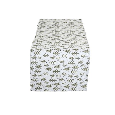 Bordløber Home ESPRIT Hvid Grøn Beige 50 x 150 x 0,2 cm