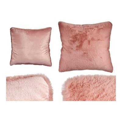 Pude Med hår Pink Synntetisk læder (60 x 2 x 60 cm)