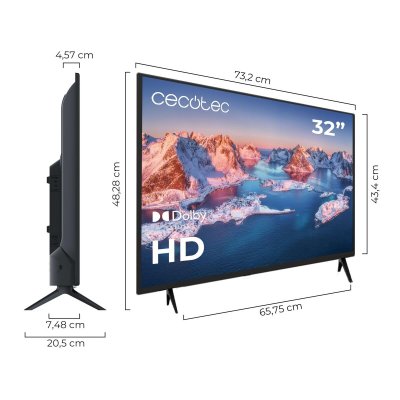 Cecotec Smart TV 32" HD LED 0 Series 0032S fladskærm DVB-T2 HDMI USB sort