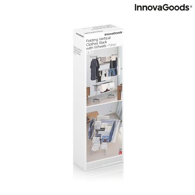 InnovaGoods Foldbart lodret tørrestativ med hjul Folver InnovaGoods 24 Stænger