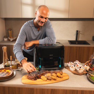 Cecotec Airfryer Grill Cecofry&Grill Smokin'Prime 11000 2800W 10L Rustfrit Stål Sort