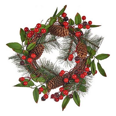 Krist+ Adventskrans Krist+ Brun Rød Grøn Plastik 30 x 10 x 30 cm