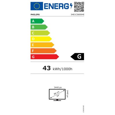 Philips Skærm Philips 34E1C5600HE/00 34" LED VA Flicker free 50 - 60 Hz 50-60 Hz