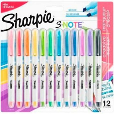 Sharpie Sæt med Fiberpenne Sharpie S-Note Multifarvet 12 Dele 1-3 mm (12 enheder)