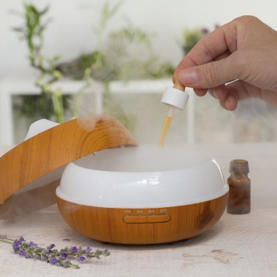 InnovaGoods Aroma befugtningsapparat med flerfarvet LED Wooden-Effect InnovaGoods