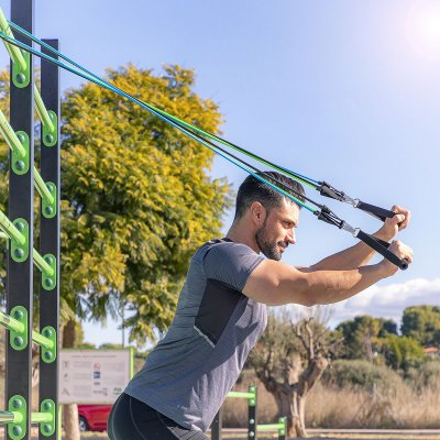 InnovaGoods Sæt med modstandsbånd med tilbehør og træningsvejledning Tribainer InnovaGoods 3 enheder