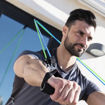 InnovaGoods Sæt med modstandsbånd med tilbehør og træningsvejledning Tribainer InnovaGoods 3 enheder