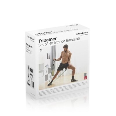 InnovaGoods Sæt med modstandsbånd med tilbehør og træningsvejledning Tribainer InnovaGoods 3 enheder