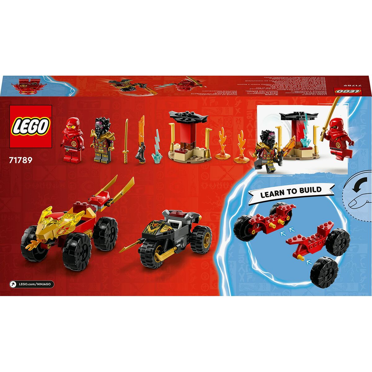 Legetøjssæt køretøjer Lego Ninjago Kai and Ras's Car and Bike Battle 71789 Dele